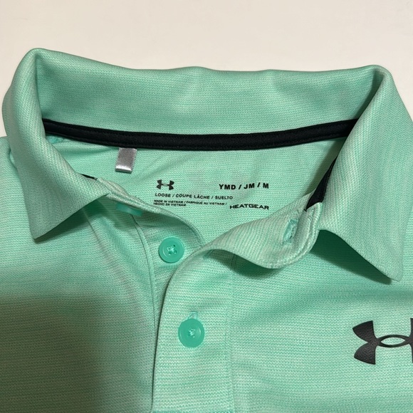 Boys Green Under Armour Performance Polo Shirt - Picture 3 of 3